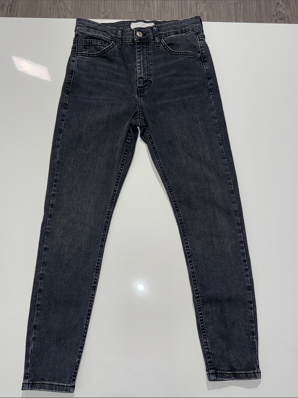 Topshop Jamie high rise skinny jeans in washed black Size 28